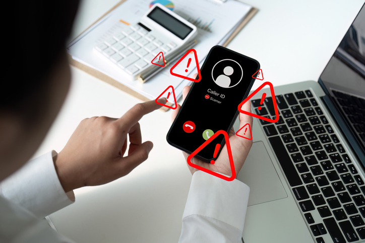 System hacked warning alert, Woman using smartphone with cyber attack network, virus, spyware, scam or Malicious software. Cyber security and cybercrime. Compromised information internet