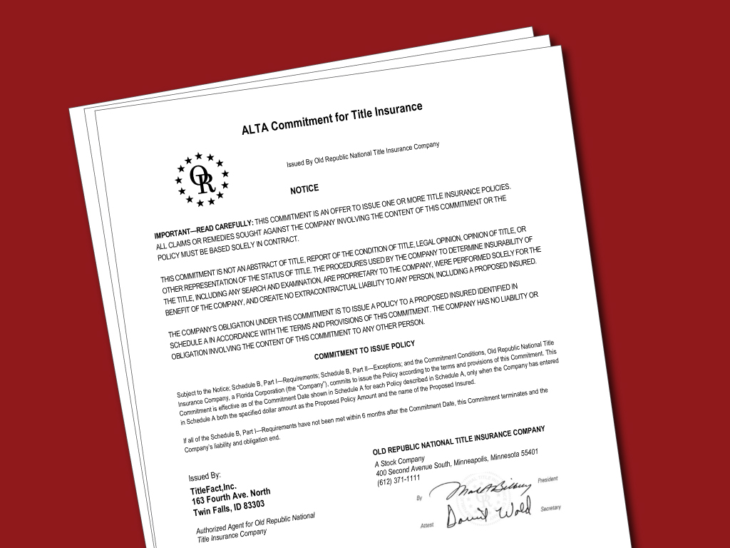 TitleCommitmentSample Sample Title Commitment<br />